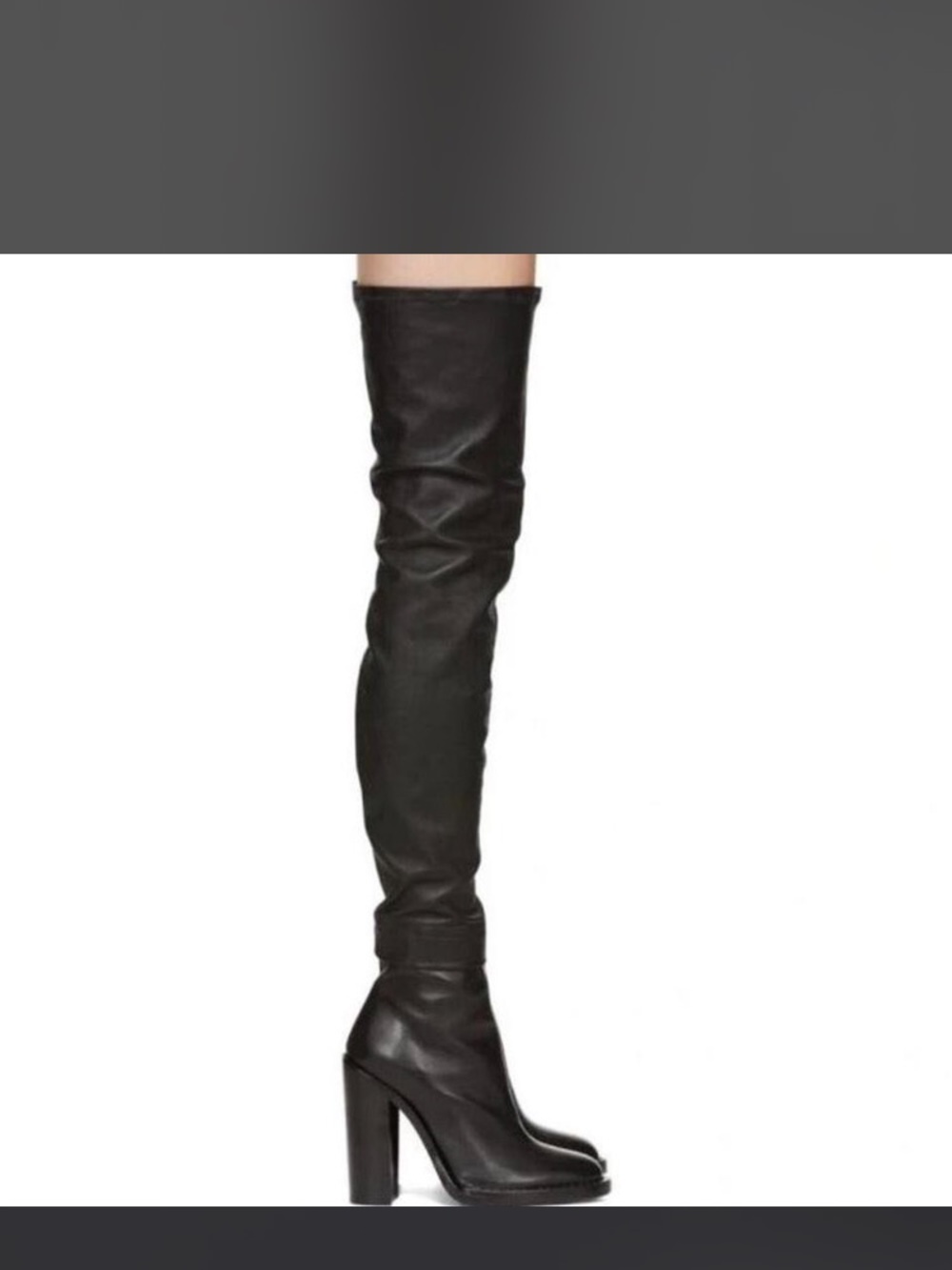 Ann Demeulemeester Black Over-the-Knee High Heel Boots